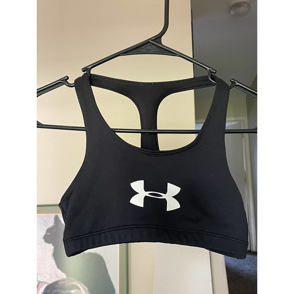 Under Armour Women’s Sports Bra Size XXS Black White Logo